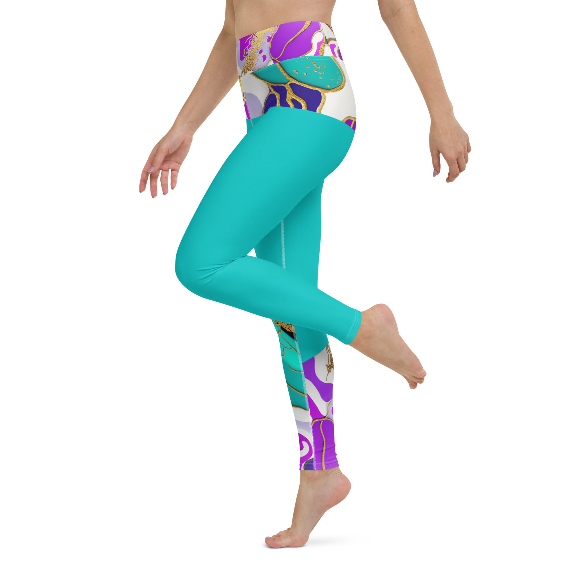 Arty Yoga Pants. Gym or Workout High Waist Leggings. "Artz" Streetwear by WickedYo.